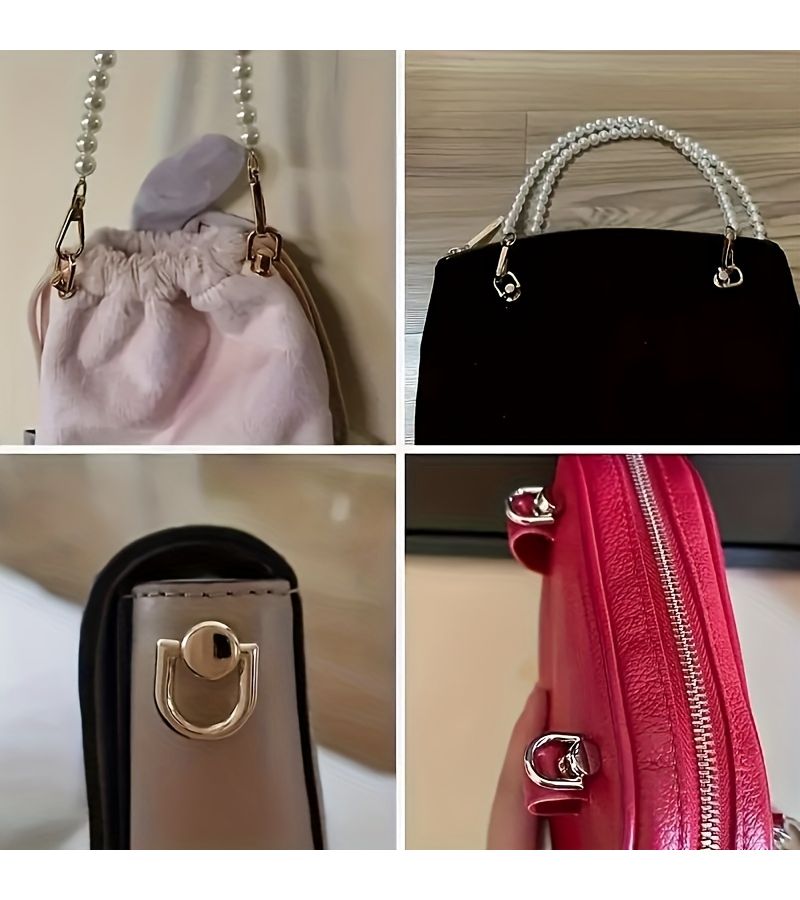 6pcs Silvery Metal Strap Connectors Keychains Bag Zipper Pulls DIY Wallet Making - Image 4