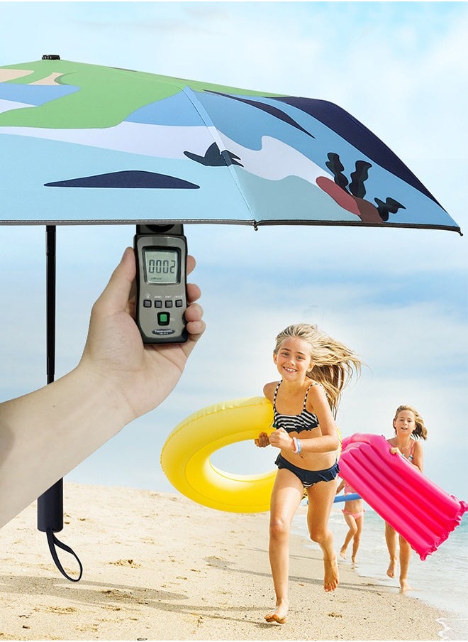 Bukela Children's Cartoon Dinosaur Folding Umbrella, Safe and Anti-Bounce, Manual Opening and Closing, Windproof and Rainproof, Lightweight and Compact, Sunny and Rainy, Green  - Image 5