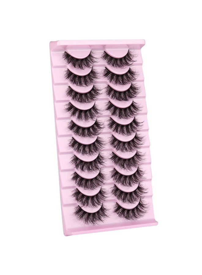 wiwoseo Mink Lashes Eyelashes Natural Fluffy Faux Mink Lashes 3D Thick Volume D Curl Wispy Eyelashes That Look Like Extensions Fake Eyelashes 10 Pairs Pack Wiwoseo - Image 5