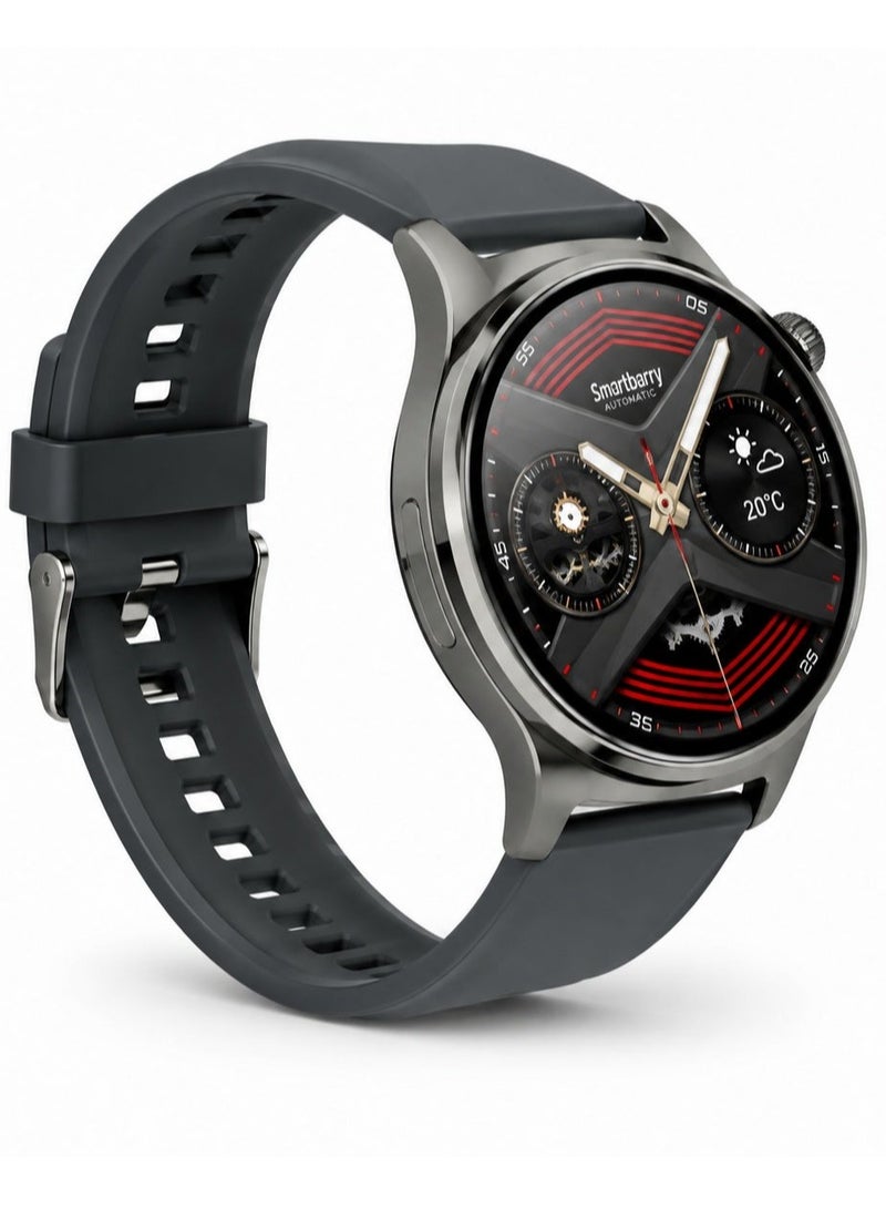 Smartberry S612 5G Smartwatch 1.53 Inch AMOLED HD Touchscreen SIM Card Compatible Bluetooth Calling Fitness Tracker Health Monitoring Sports Modes Water Resistant Design 3 Replaceable Straps Digital Wrist Watch for Men Women Grey - Image 1