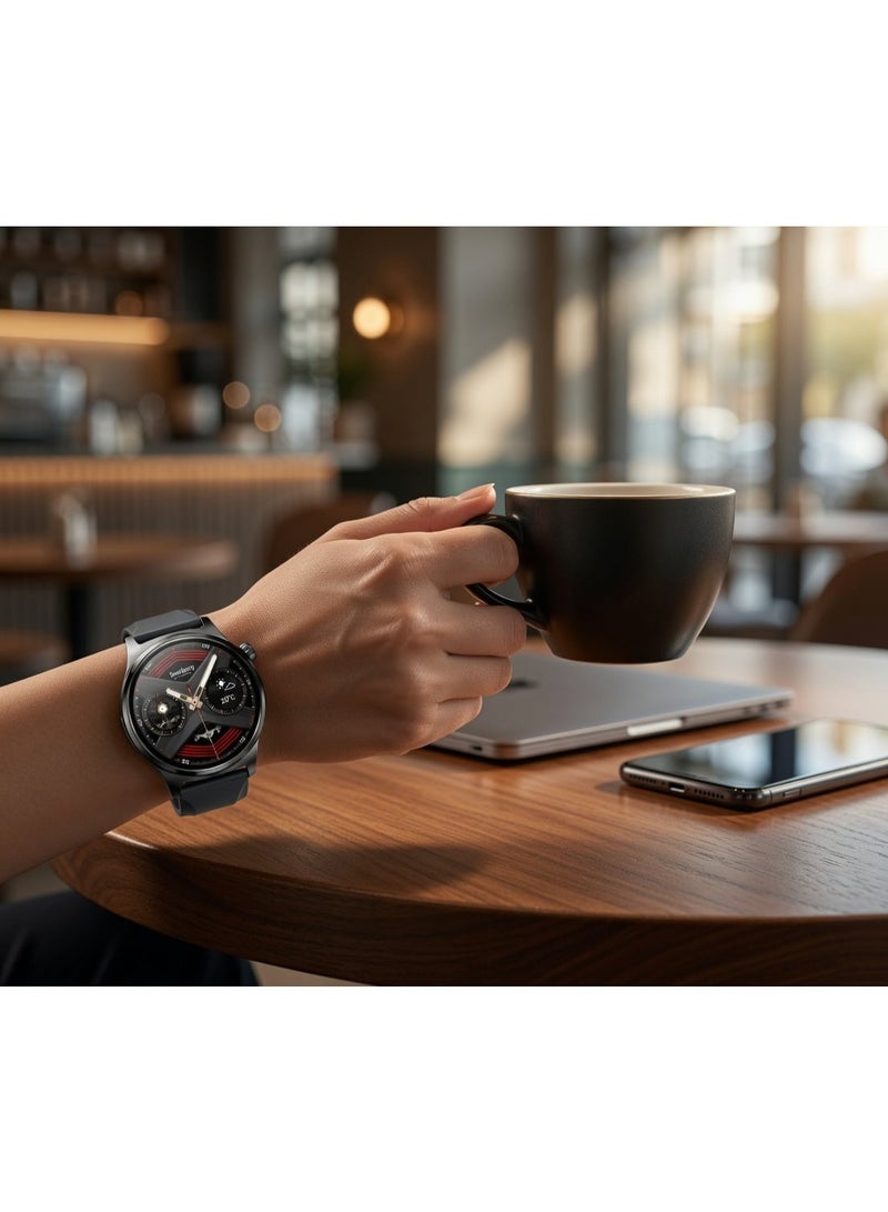 Smartberry S612 5G Smartwatch 1.53 Inch AMOLED HD Touchscreen SIM Card Compatible Bluetooth Calling Fitness Tracker Health Monitoring Sports Modes Water Resistant Design 3 Replaceable Straps Digital Wrist Watch for Men Women Grey - Image 2