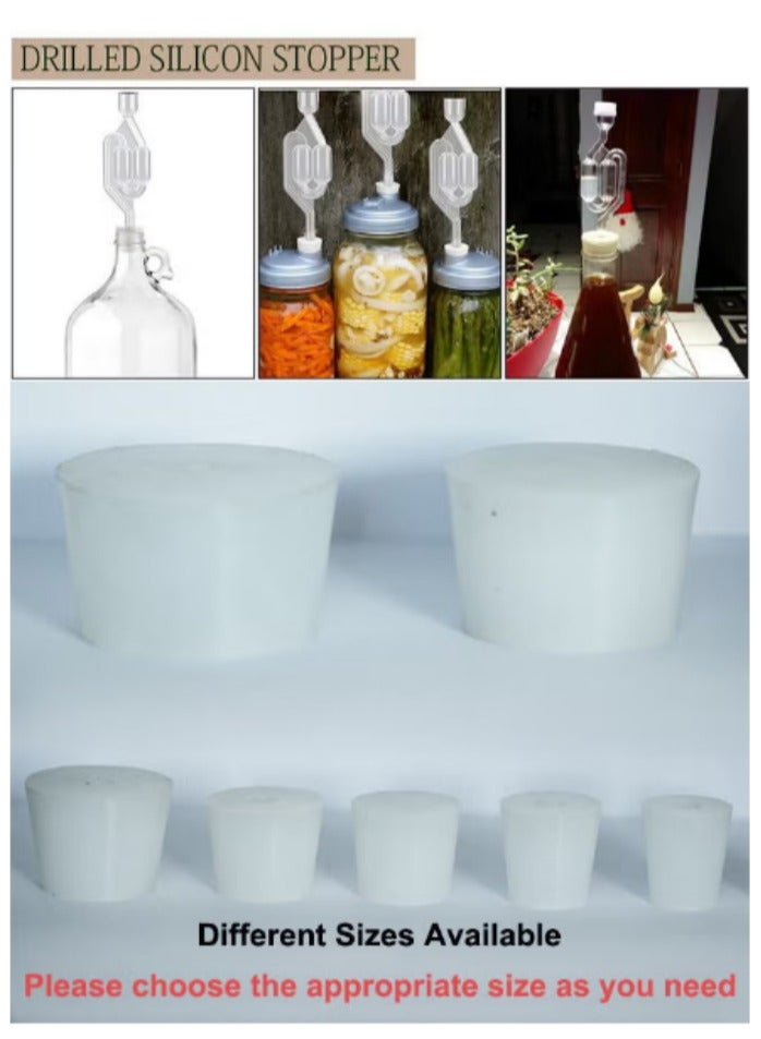أغطية سيليكون للتخمير بتصميم مثقوب وفتحة للاستخدام في صمام مانع الهواء، مناسبة لتخمير المنزل وصنع النبيذ، وتستخدم كبديل لأغطية الزجاجات المطاطية. - Image 5