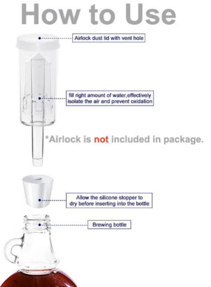 أغطية سيليكون للتخمير بتصميم مثقوب وفتحة للاستخدام في صمام مانع الهواء، مناسبة لتخمير المنزل وصنع النبيذ، وتستخدم كبديل لأغطية الزجاجات المطاطية. - Image 4
