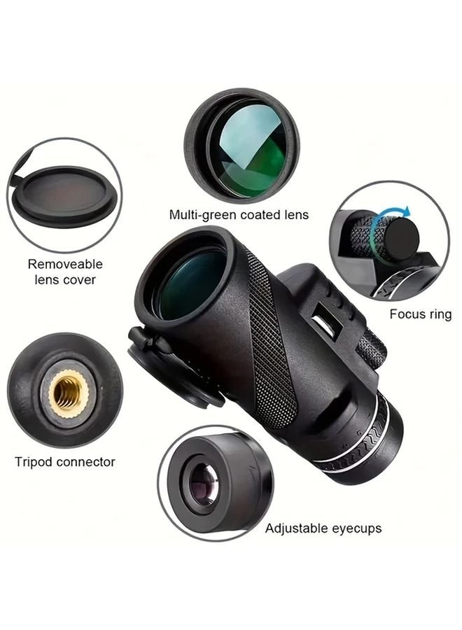 Black 10X42 High Definition Monocular Telescope For Bird Watching Fishing - Image 5
