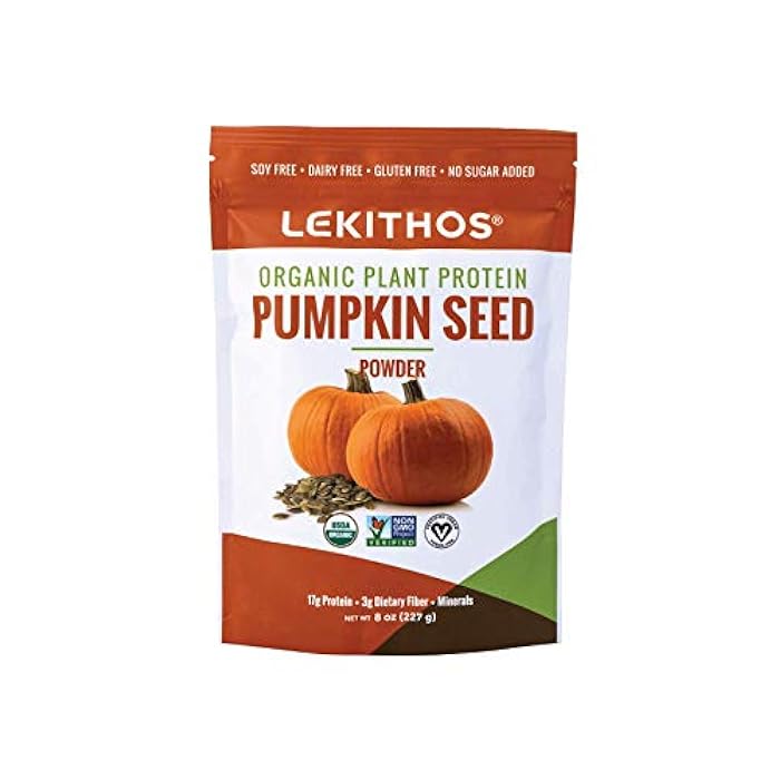 Lekithos Organic Pumpkin Seed Protein - 8 oz - 17g Protein - Certified USDA Organic, Non-GMO Project Verified, No Added Sugars - Promotes Muscle Recovery - Certified Vegan - Gluten Free - Image 1