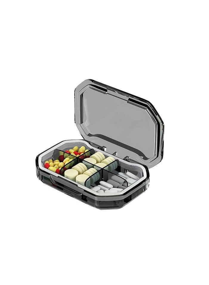 Portable 6-compartment pill organizer,Ideal for Travel, Daily Use, Medication Storage - Image 1