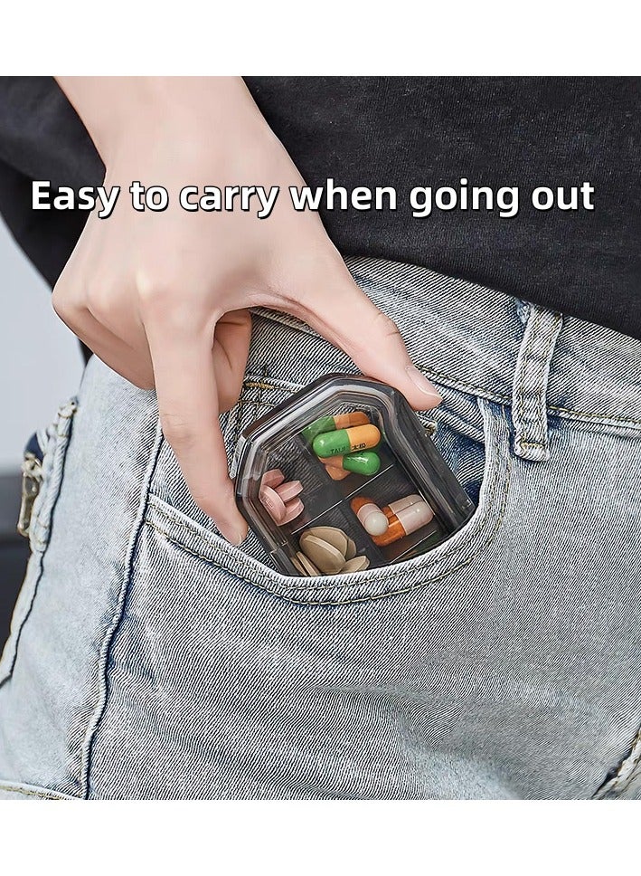 Portable 6-compartment pill organizer,Ideal for Travel, Daily Use, Medication Storage - Image 2