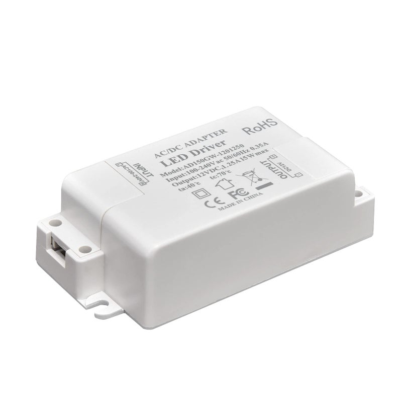 12V 15W LED Driver Power Supply Compact Enclosed Design with Protection for Indoor Cabinet - Image 4