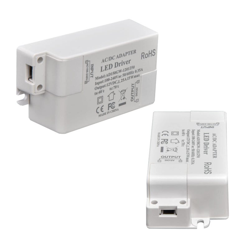 12V 15W LED Driver Power Supply Compact Enclosed Design with Protection for Indoor Cabinet - Image 3