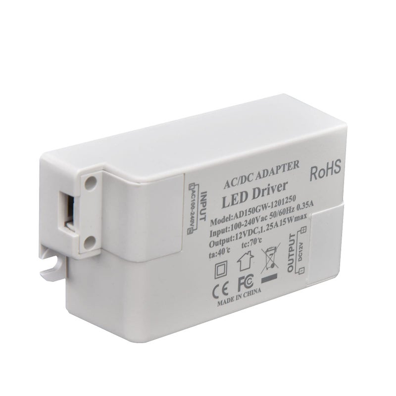 12V 15W LED Driver Power Supply Compact Enclosed Design with Protection for Indoor Cabinet - Image 5