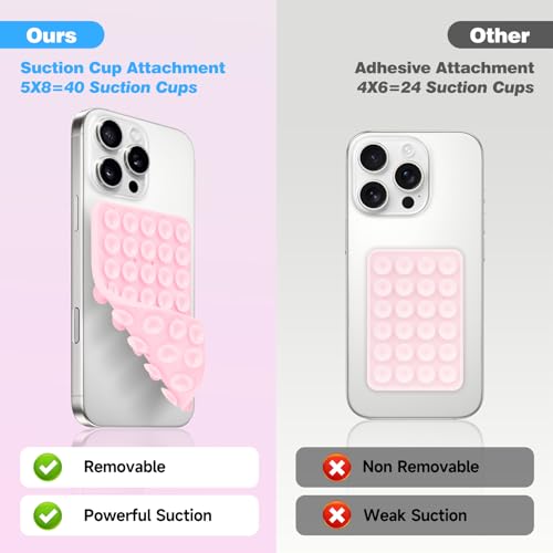 QxbBox 4Pack Silicone Suction Cup Phone Case Mount Double Sided, Hands-Free Strong Grip Holder for Selfies and Videos,Silicon Sticky Phone Grip with Higher Suction Power for Cell Phone - Image 4
