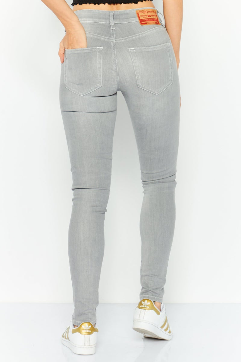 DIESEL Women Slandy Super Skiny Washed Stretchable Jeans, Light Grey - Image 4