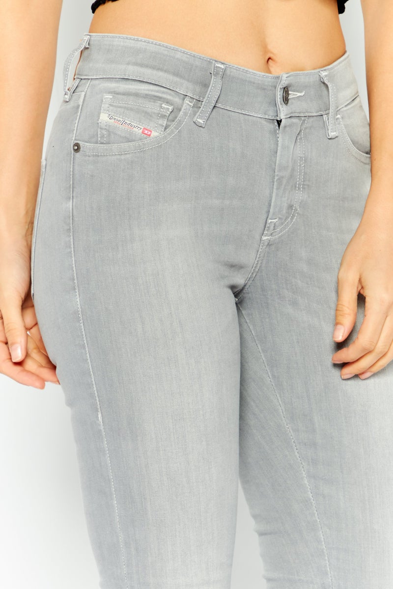 DIESEL Women Slandy Super Skiny Washed Stretchable Jeans, Light Grey - Image 3