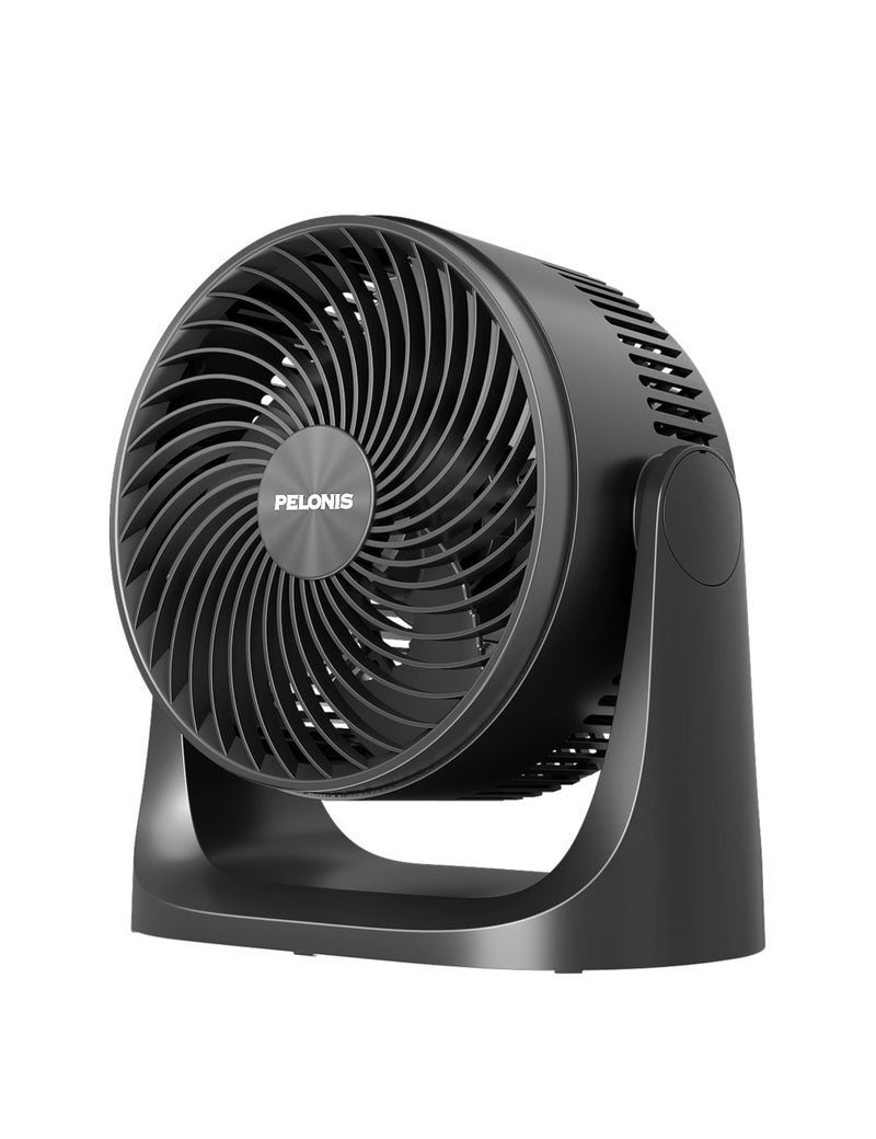 PELONIS 3 Speed Small Room Air Circulator Fan with 7-inch Blade, Table Fan with 100° Adjustable Head Tilt - Desktop Fan for Bedroom,Dorm and Office - Ventilador for Air Conditioner and Heater, Black - Image 1