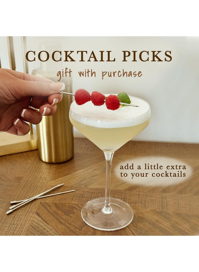 Mora PURE MORA The Remy Coupe - Set of 4, 8oz Handblown Premium Crystal Martini Glasses for Cocktail, Gin & Tonic, Cosmopolitan, Manhattan, Bar, Fancy Mixology, etc. Modern Angle Drinking Glassware  - Image 3