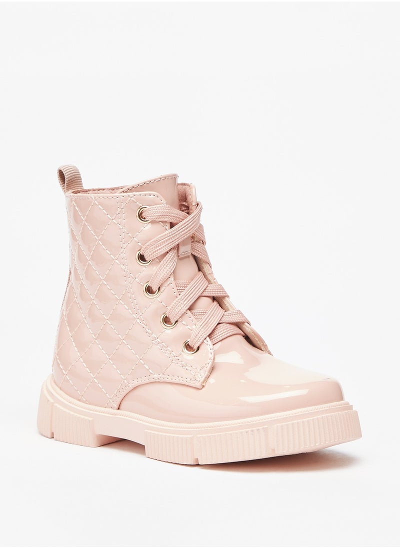 Flora Bella By Shoexpress - Girls Quilted Ankle Boots with Zip Closure - Image 1