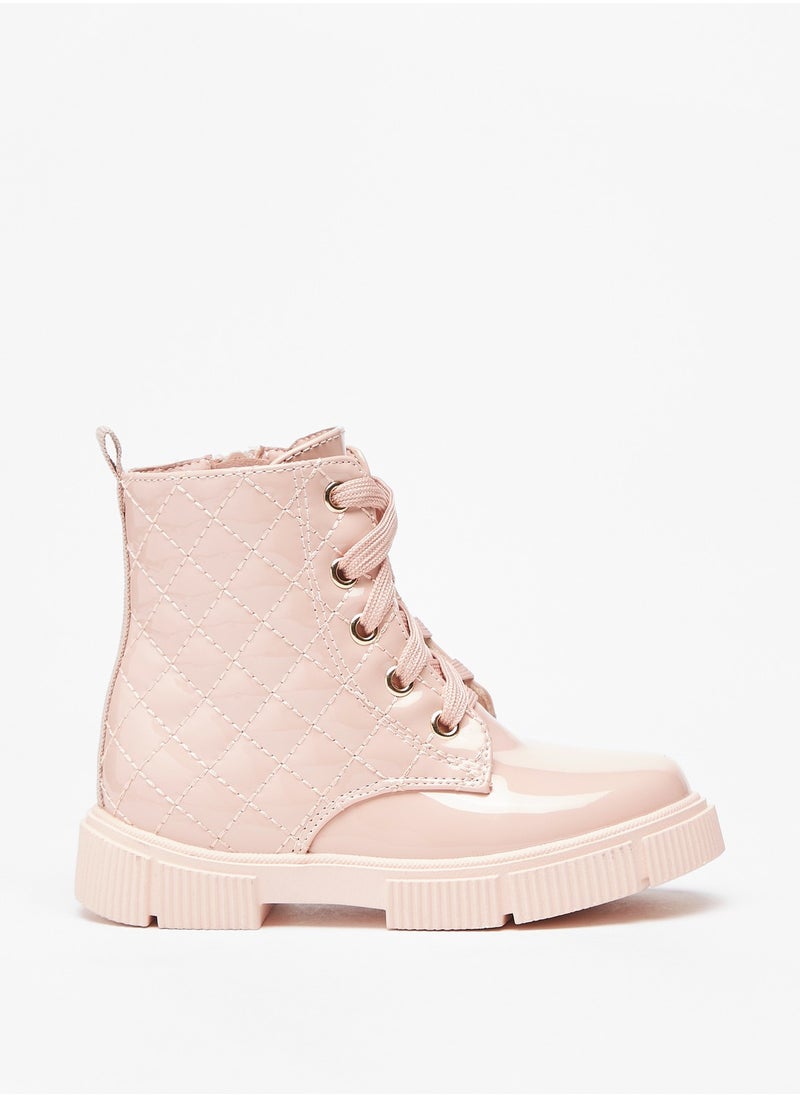 Flora Bella By Shoexpress - Girls Quilted Ankle Boots with Zip Closure - Image 1