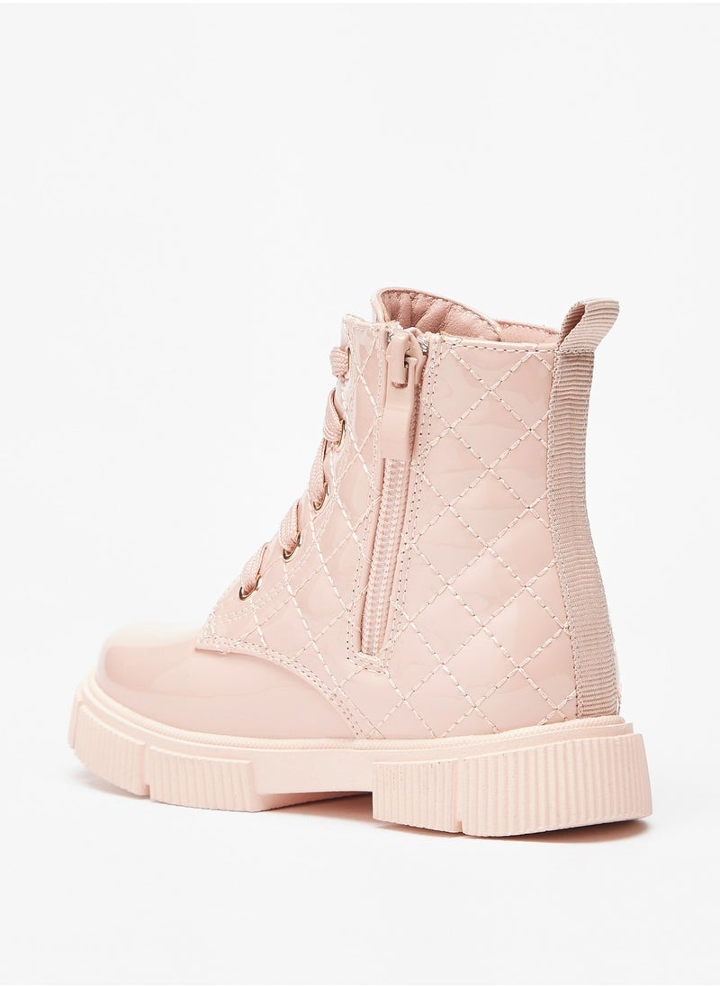 Flora Bella By Shoexpress - Girls Quilted Ankle Boots with Zip Closure - Image 1