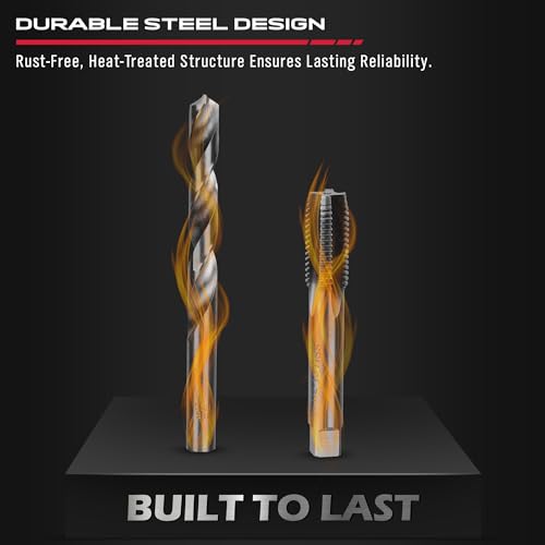 SEDY طقم أدوات إصلاح خيوط هليكويل: 320 قطعة مقياس متري SAE هليكويل لإعادة الخيوط، لقم حفر، شمعات إشعال، محرك سيارات، براغي، أدوات حفر، مُجدد خيوط عالمي. - Image 4