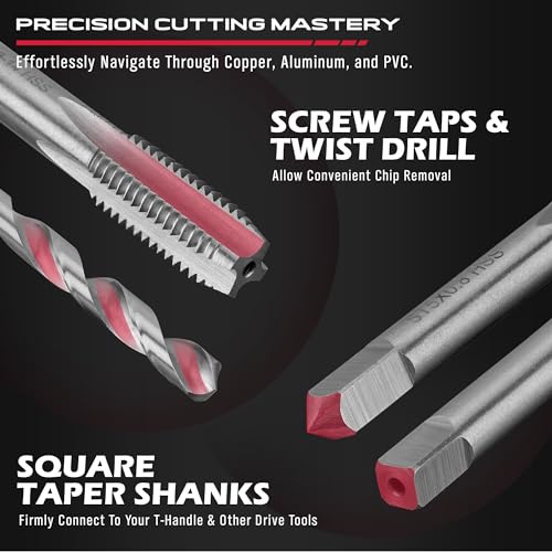 SEDY طقم أدوات إصلاح خيوط هليكويل: 320 قطعة مقياس متري SAE هليكويل لإعادة الخيوط، لقم حفر، شمعات إشعال، محرك سيارات، براغي، أدوات حفر، مُجدد خيوط عالمي. - Image 5