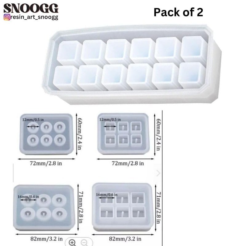 SNOOGG 10 Compartment Cosmetic Display Box and Small Balls Mold for Silicone Epoxy Resin Casting DIY Project Home Decor Wedding etc - Image 3