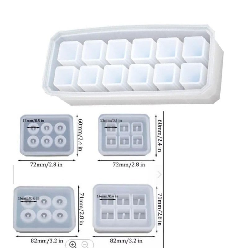 SNOOGG 10 Compartment Cosmetic Display Box and Small Balls Mold for Silicone Epoxy Resin Casting DIY Project Home Decor Wedding etc - Image 2