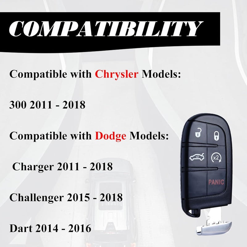 MechanMagic Key Fob Replacement Compatible for Chrysler 300 Dodge Charger 2011-2018 Challenger 2015-2018 Dart 2014-2016 Smart Key Car Keyless Entry Remote Control M3N-40821302 - Image 2