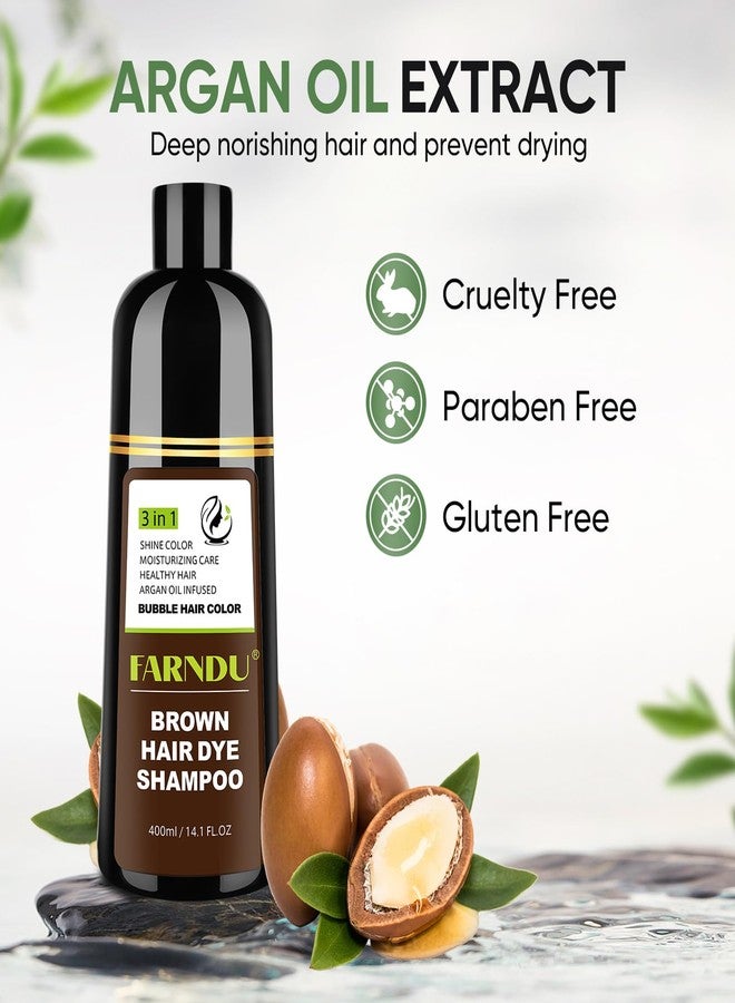 Farndu Brown Hair Dye Shampoo for Women Men, Gray Hair Coverage, Natural Herbal Ingredients - Image 5