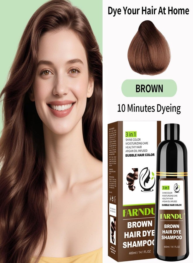 Farndu Brown Hair Dye Shampoo for Women Men, Gray Hair Coverage, Natural Herbal Ingredients - Image 2