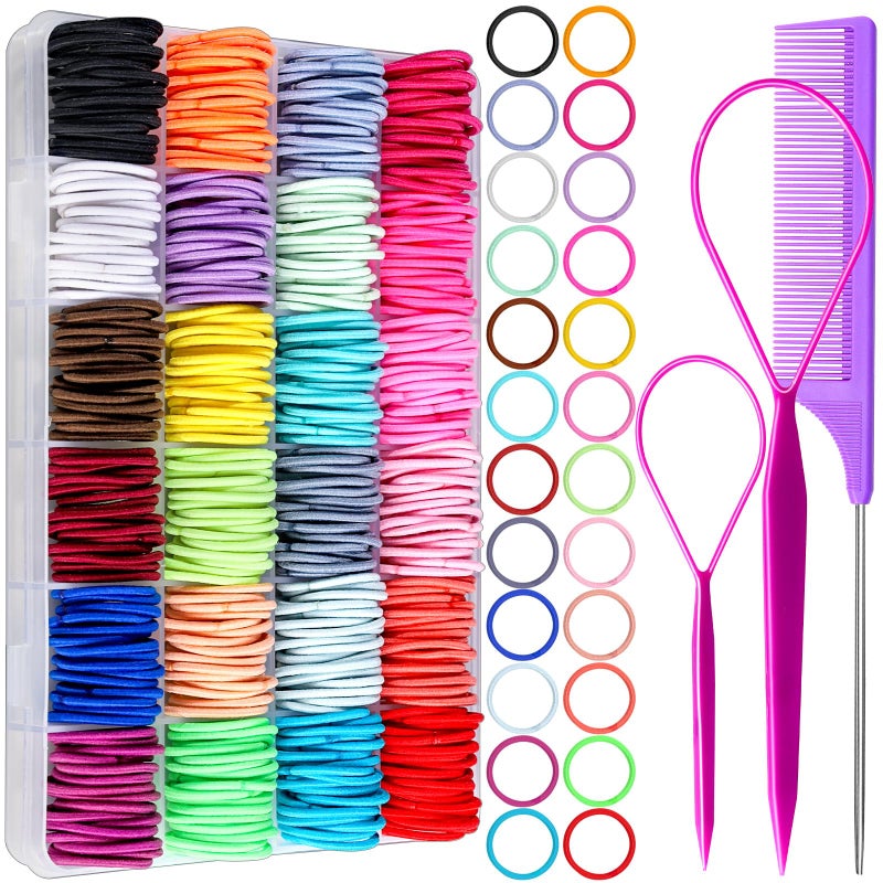 YGDZ 312PCS Elastic Hair Tie 24 Colors Small Ponytail Holder 2cm Hair Bands for Girls Hair Accessories for Toddlers Baby Kids for Christmas Gift