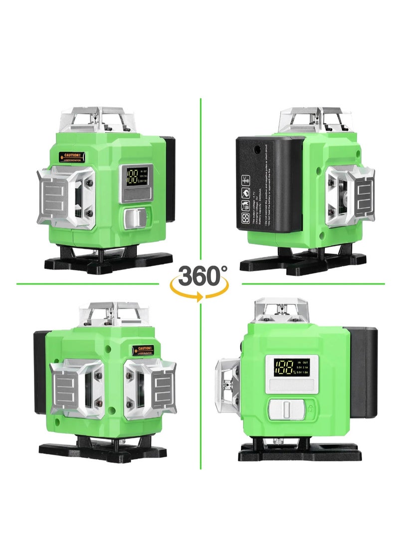 Multifunctional 16 Lines Laser Level 3° Self-leveling Machine Rechargeable Lithium Battery Leveling Tool Omnidirectional Ground Wall Sticker Waterproof Home Improvement Tools Set