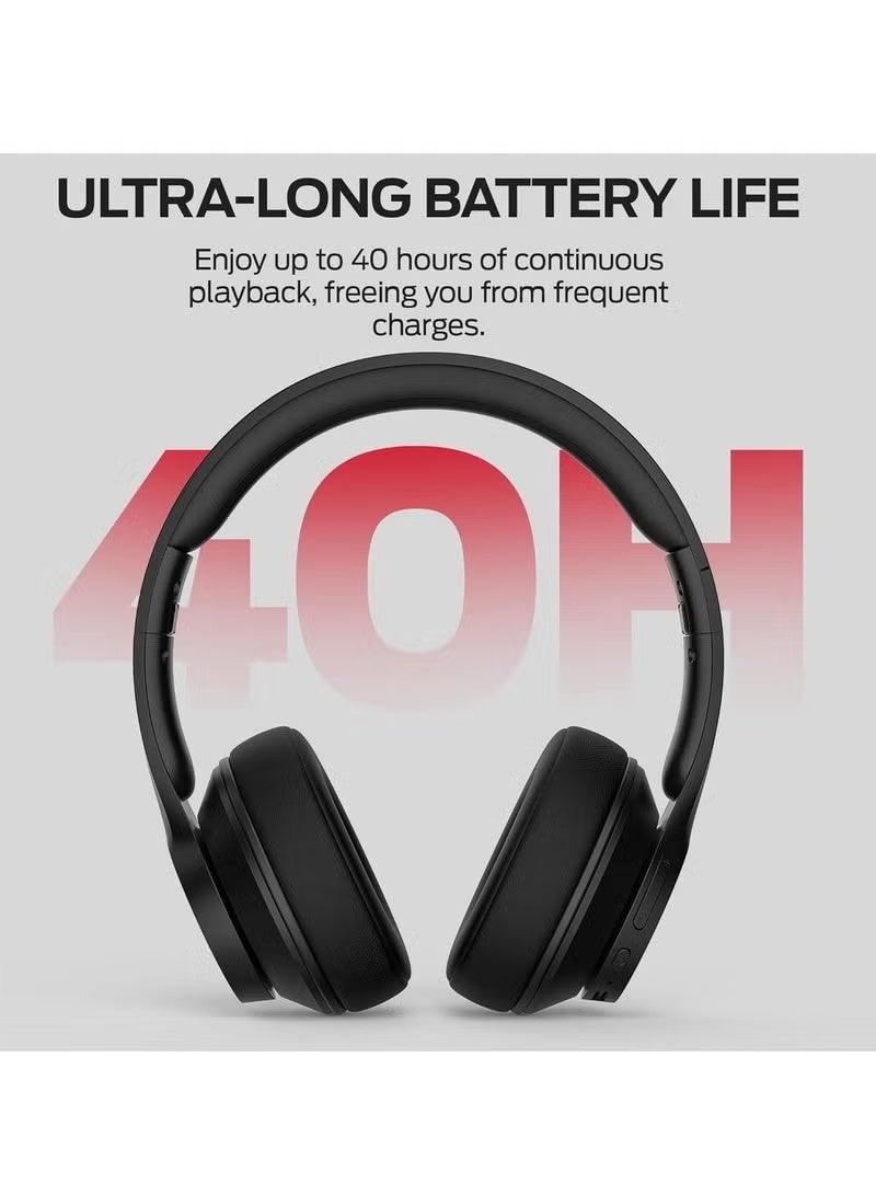 Monster Mission 100 Bluetooth Headphones, Over Ear Headphones with Immersive Bass, Crystal Clear Call, 40H Playtime, Bluetooth 5.4, Comfortable Fit Wireless Headset for Travel Work - Image 4