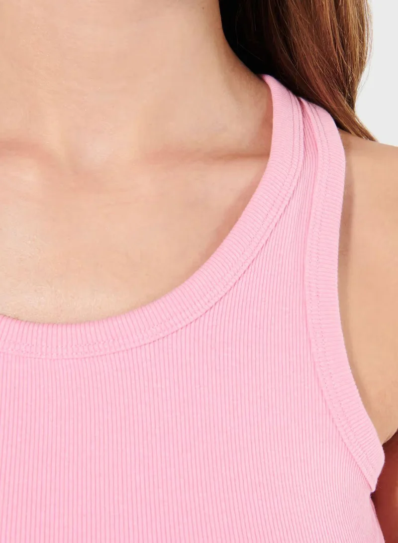 انديز Ribbed Crop Top