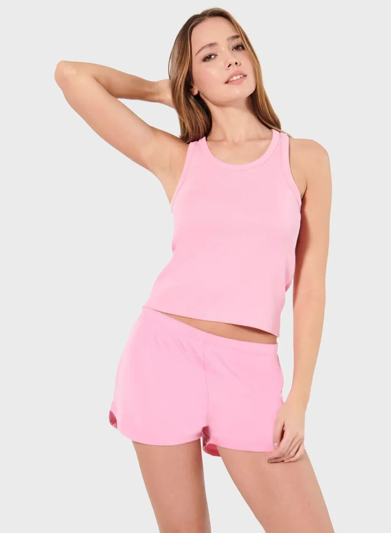 انديز Ribbed Crop Top