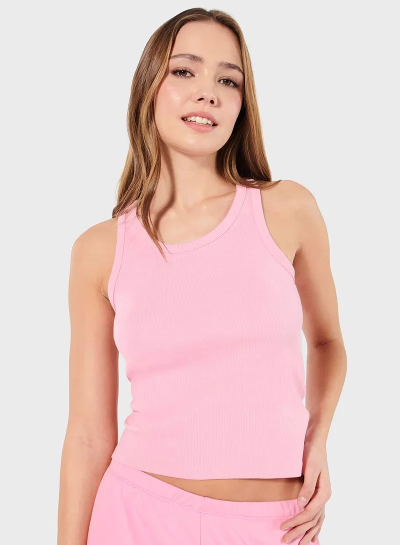 انديز Ribbed Crop Top