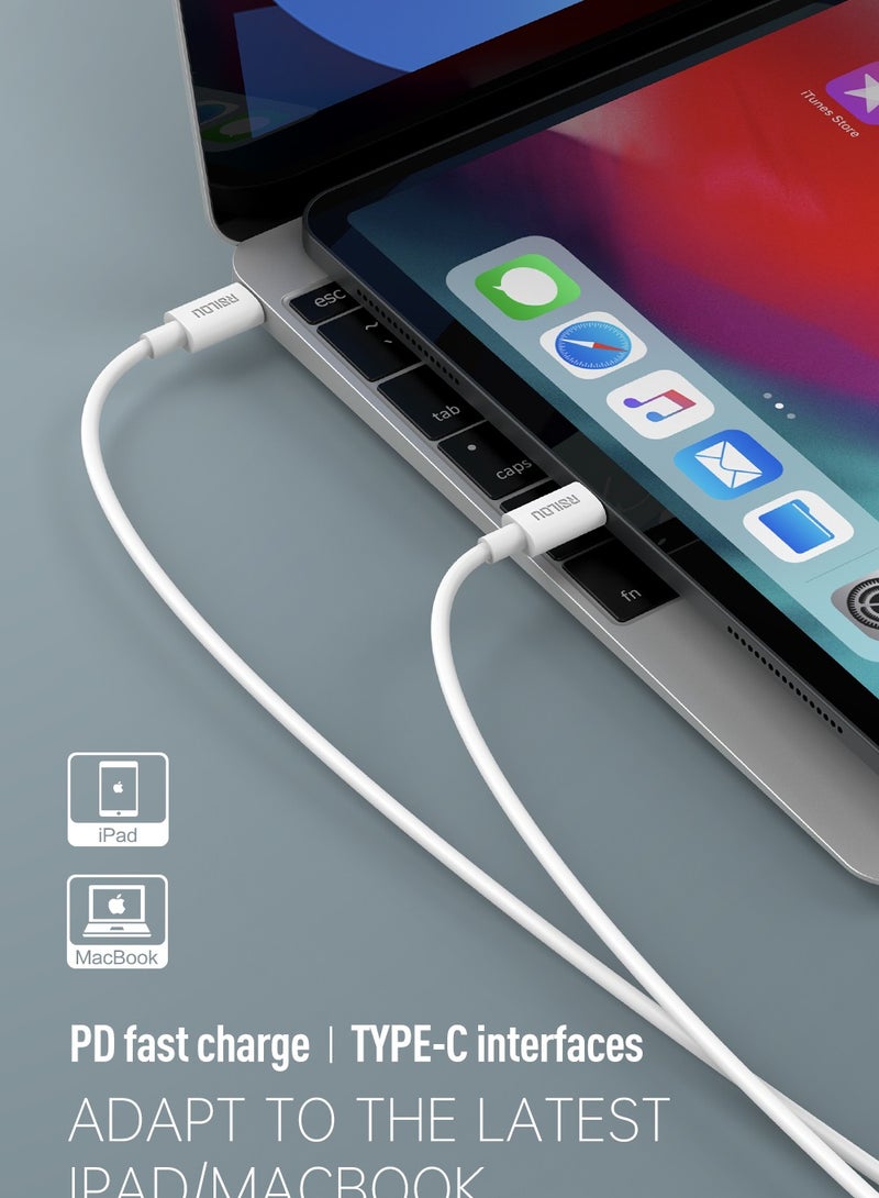 ارسيلو R4262-003 مجموعة شاحن 30 وات USB-C GaN شاحن فائق السرعة وكابل USB-C إلى USB-C 60 وات 100 سم، متين ومرن، شحن سريع وكابل بيانات، مضفر 1 متر، أسلاك نحاسية لنقل السرعة بمعدل 480 ميجابت في الثانية، خالٍ من التشابك ، أبيض - Image 5