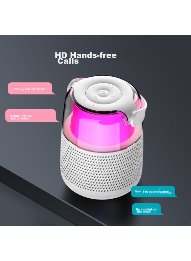Patriots Aigo T09 Bluetooth Speaker Ai Voice Smart Speaker, Outdoor Camping Portable Speaker, Wireless Computer Desktop Car Subwoofer, Light Pink - Image 5