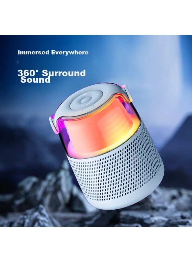 Patriots Aigo T09 Bluetooth Speaker Ai Voice Smart Speaker, Outdoor Camping Portable Speaker, Wireless Computer Desktop Car Subwoofer, Light Pink - Image 3