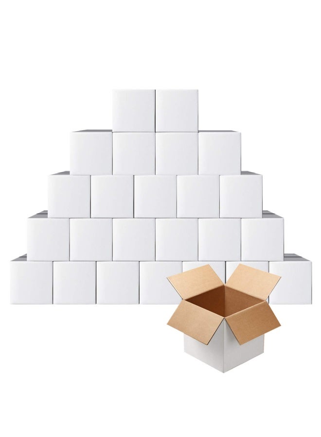 Petaflop 5X5X5 Shipping Boxes  White Corrugated Mailing Cardboard Box For Small Business  25 Pack - Image 1