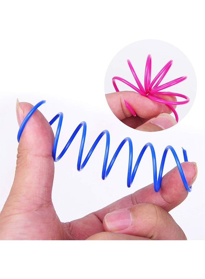 Interactive Cat Spiral Creative Spring Toy to Kill Time and Keep Fit, Sturdy and Heavy Plastic for Swatting, Biting, Hunting Kitten Toys, Colorful, 12 pcs - Image 5