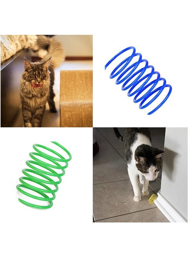 Interactive Cat Spiral Creative Spring Toy to Kill Time and Keep Fit, Sturdy and Heavy Plastic for Swatting, Biting, Hunting Kitten Toys, Colorful, 12 pcs - Image 4