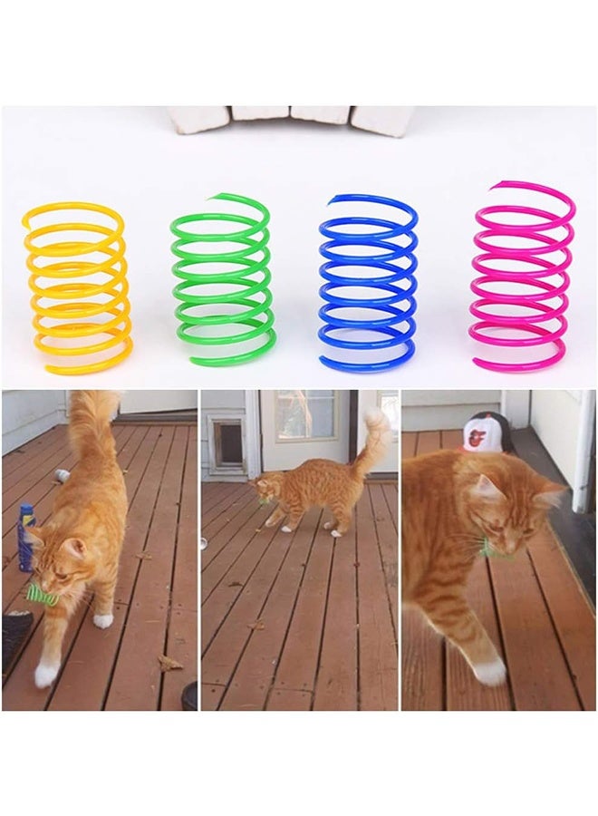 Interactive Cat Spiral Creative Spring Toy to Kill Time and Keep Fit, Sturdy and Heavy Plastic for Swatting, Biting, Hunting Kitten Toys, Colorful, 12 pcs - Image 3