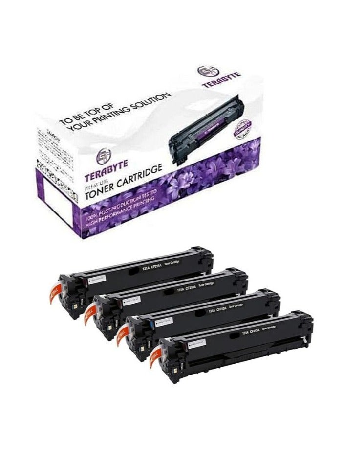 Terabyte CF210A BLACK 4-Pack Compatible 131A / 731 Toner Cartridge CF211A CF212A CF213A for LaserJet Pro 200 color M251nw M251n M276n M276nw Printers - Image 1