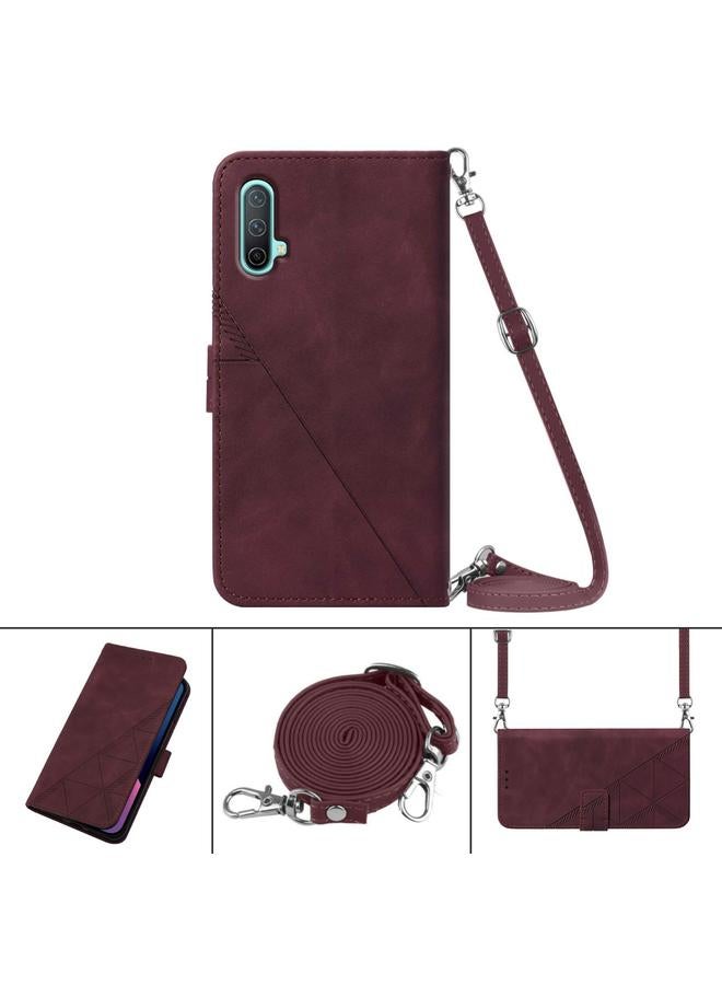 اس-توب جراب هاتف OnePlus Nord CE 5G Crossbody مصنوع من الجلد المنقوش ثلاثي الأبعاد - Image 3