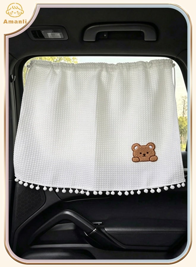 Amanli Car Window Sun Shades for Side Window, Car Window Shades for Kids and Baby, Car Sun Shade Side Window, Perfect Car Shades for Front Windows (White) - Image 1