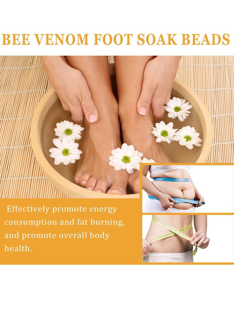 ximonth Bee Venom Herbal Foot Cleaning Soak Beads, Herbal Body Detox Foot Soak, Foot Spa Pedicure ，Bath Salt Foot Cream，Foot Bath Gel ，Beads Moisturize and Clean ，Shape and Slim the Body， Foot Soak Beads  - Image 5