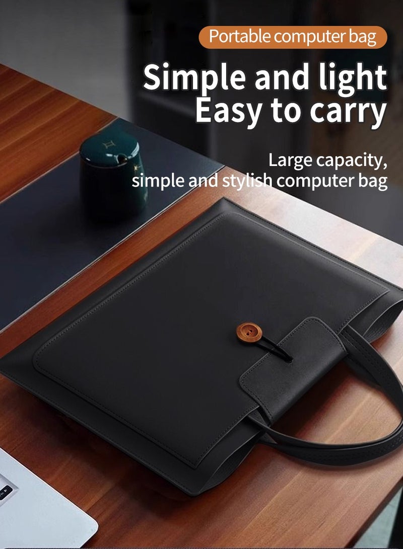 BEIRUI Laptop Tote Bag,Laptop Carrying Case,Laptop and Tablet,PU Leather Waterproof Work Tote Bag,Durable Waterproof Fabric,Business Casual or School Carrying Case,Briefcase 13/14 inch  - Image 2