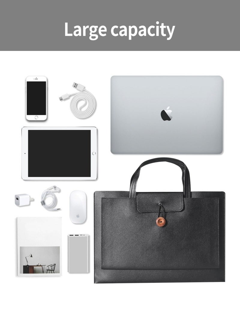BEIRUI Laptop Tote Bag,Laptop Carrying Case,Laptop and Tablet,PU Leather Waterproof Work Tote Bag,Durable Waterproof Fabric,Business Casual or School Carrying Case,Briefcase 13/14 inch  - Image 5