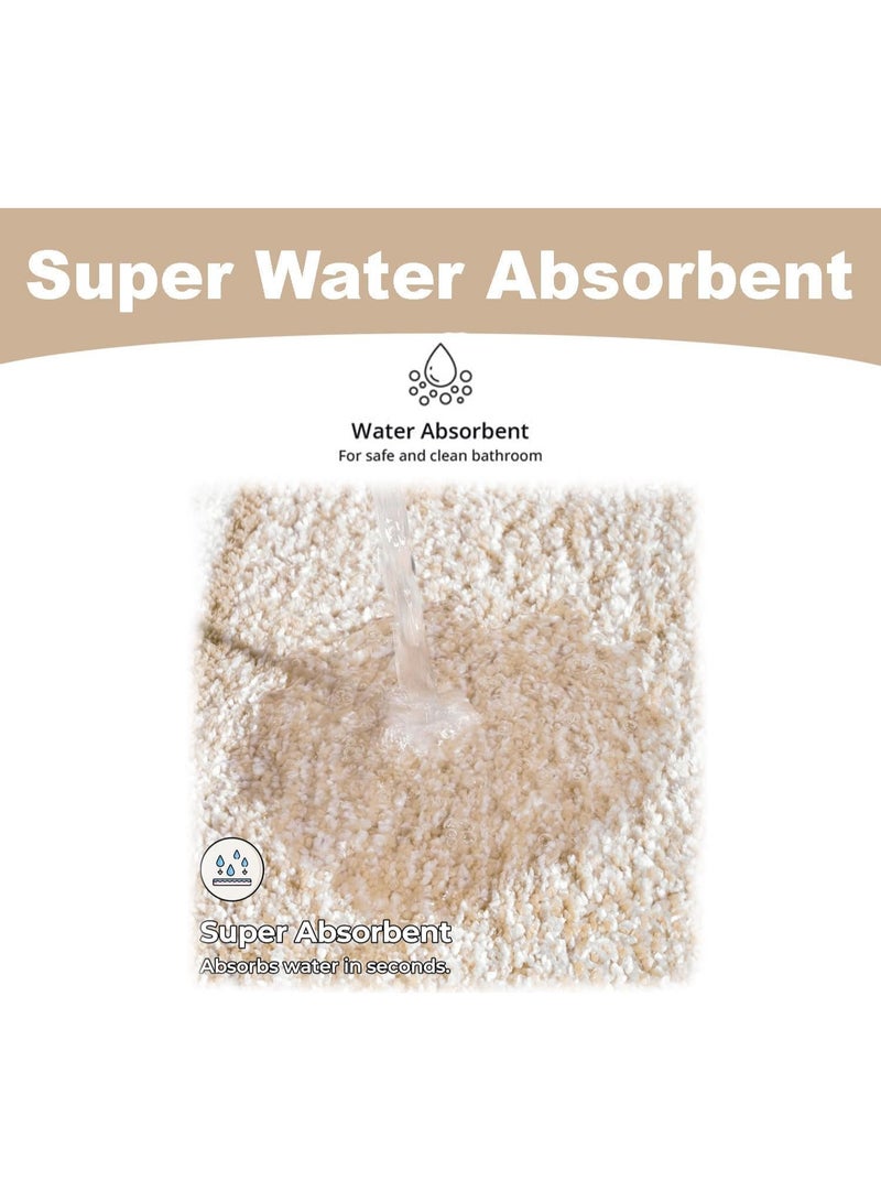 TYCOM Bathroom Rugs Bath Mat 50x80cm Non Slip Fluffy Soft Plush Microfiber Shower Carpet Rug Machine Washable Quick Dry Ultra Bath Mats for Tub Bathroom and Shower  - Image 3