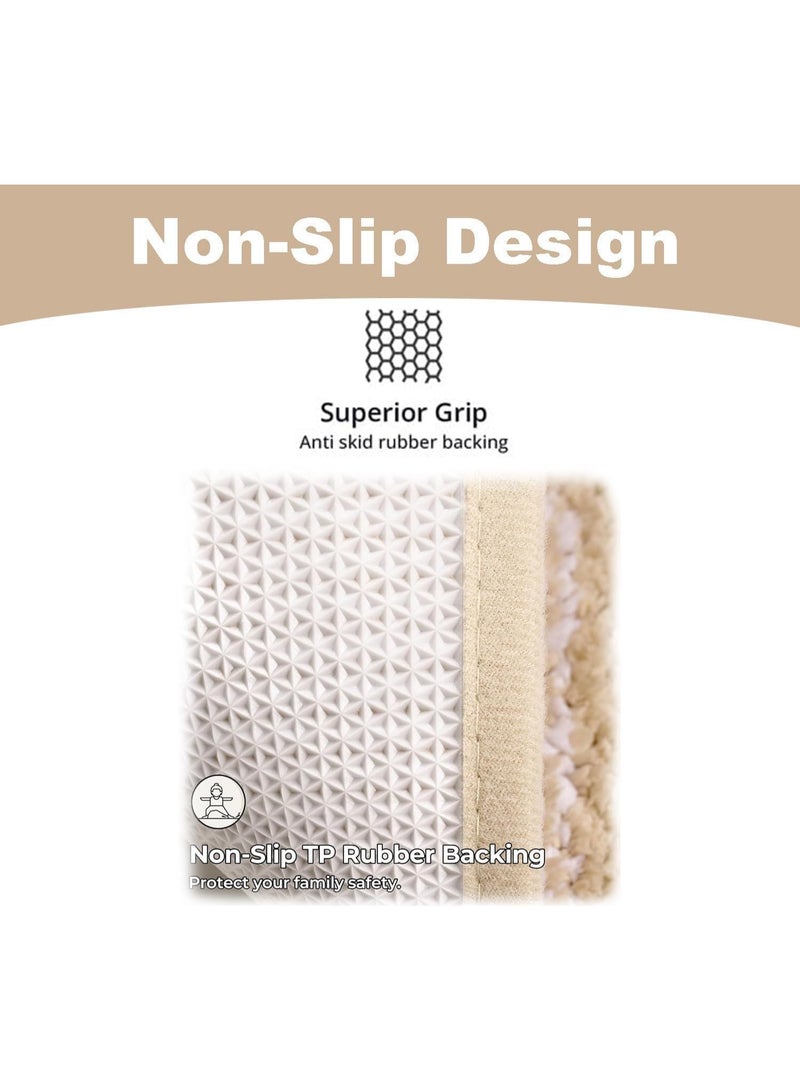 TYCOM Bathroom Rugs Bath Mat 50x80cm Non Slip Fluffy Soft Plush Microfiber Shower Carpet Rug Machine Washable Quick Dry Ultra Bath Mats for Tub Bathroom and Shower  - Image 5